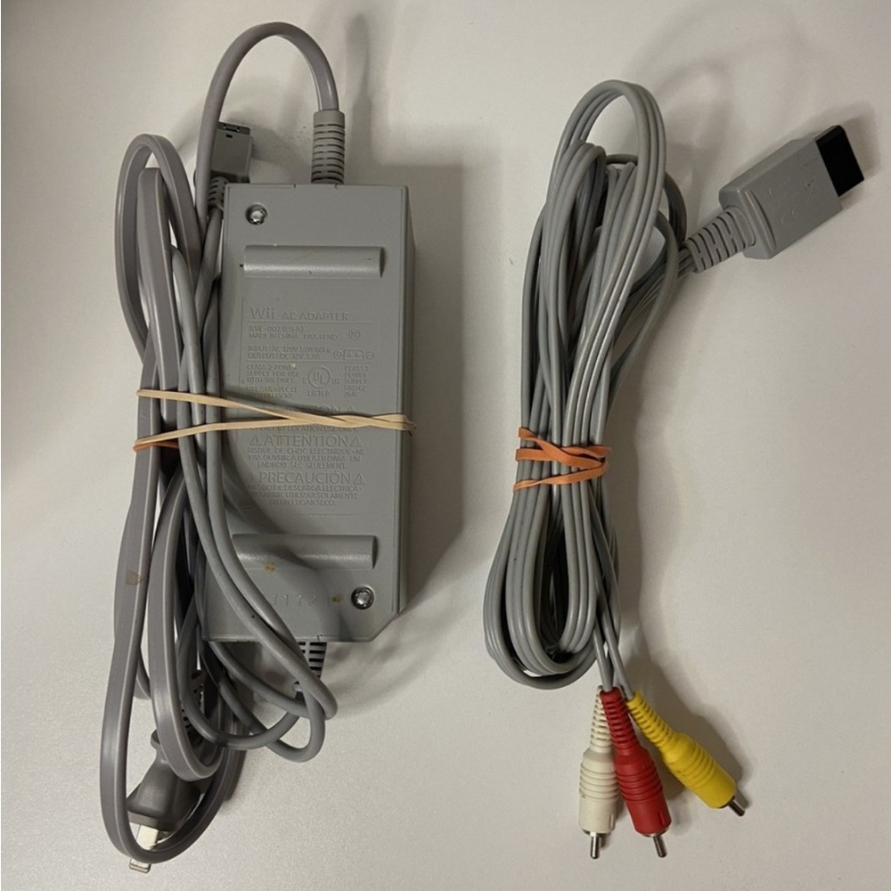 OEM Genuine Original Nintendo Wii Console Power Supply Cord & AV Cable - TESTED